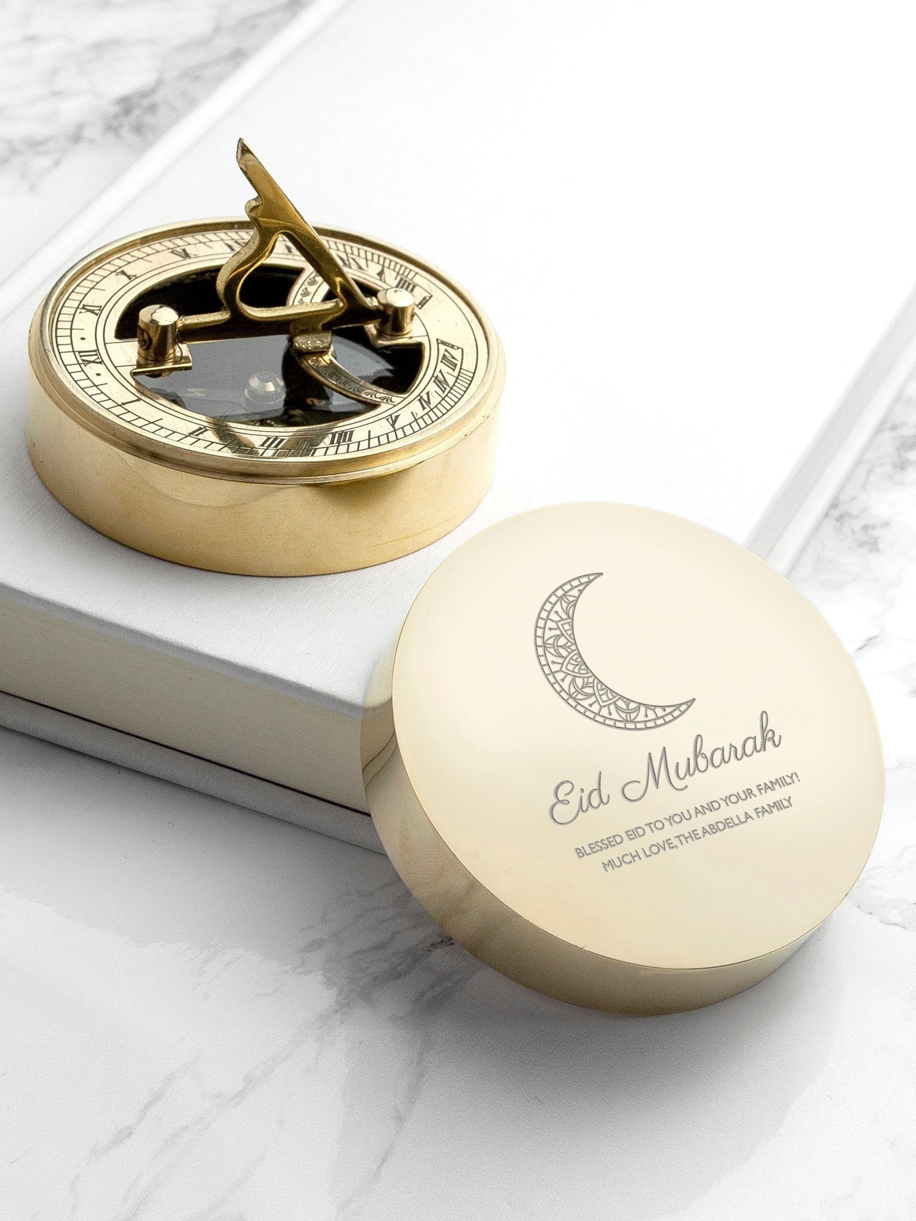 Personalised Eid Mubarak Sundial Compass by Treat Republic