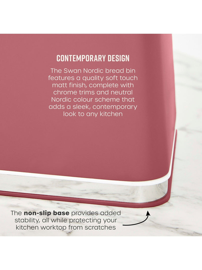 Swan Fuchsia Rose bread bin 16L (British brand)