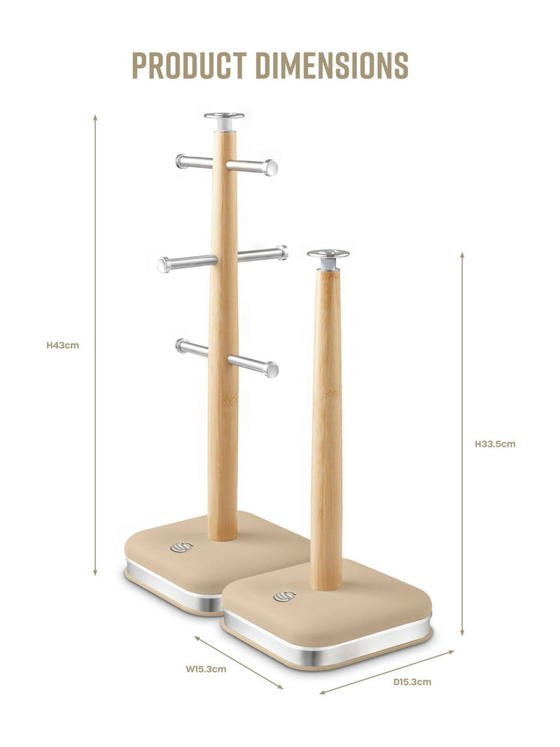 Swan Oatmeal mug tree and towel pole set (British brand)