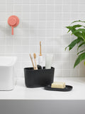ReBorn Graphite Black bathroom caddy and soap dish bundle, imported from the UK