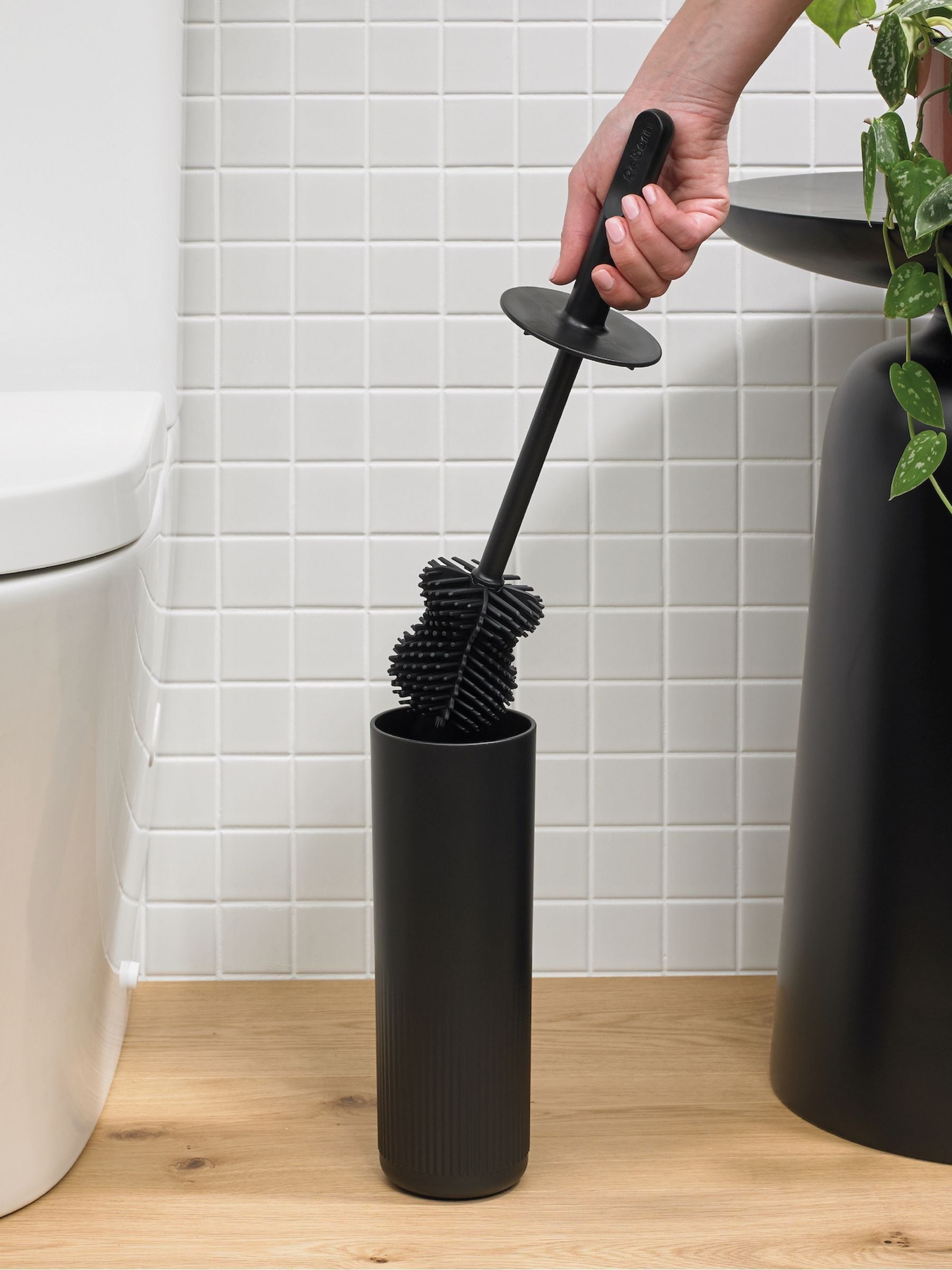 ReBorn Graphite Black Toilet Brush, imported from the UK