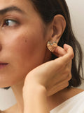 Gold Tone Heart Stud Earrings