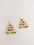 Gold Tone Christmas Tree Drop Earrings, UK version