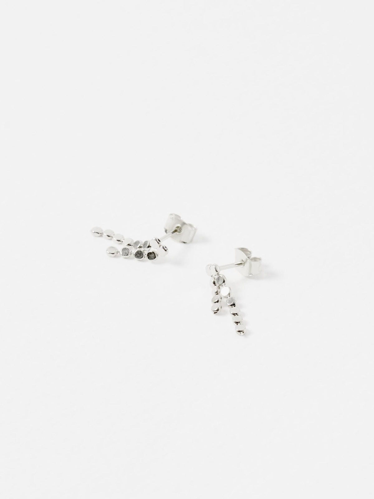 Oliver Bonas Silver Plated Demi Disc Double Drop Earrings