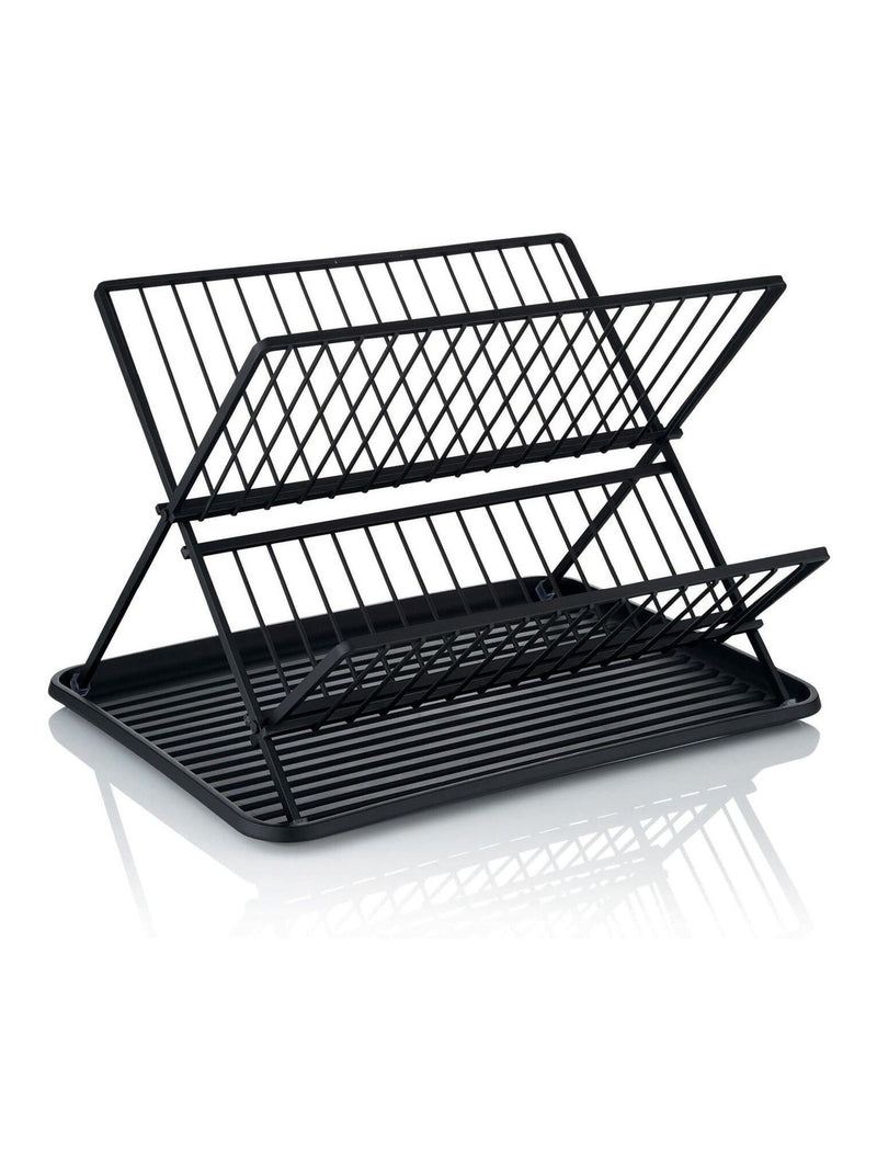 Swan Black Collapsible Dish Rack with Removable Drip Tray (British brand)
