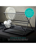 Swan Black Collapsible Dish Rack with Removable Drip Tray (British brand)