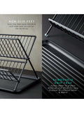 Swan Black Collapsible Dish Rack with Removable Drip Tray (British brand)