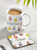 Loveabode 11oz Personalised Ceramic Mug and Coaster Set, imported from the UK