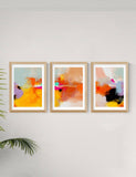 East End Prints Fire Triptych Trio Framed Art Set - British product