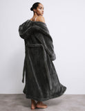 Rosie fleece hooded dressing gown - British product