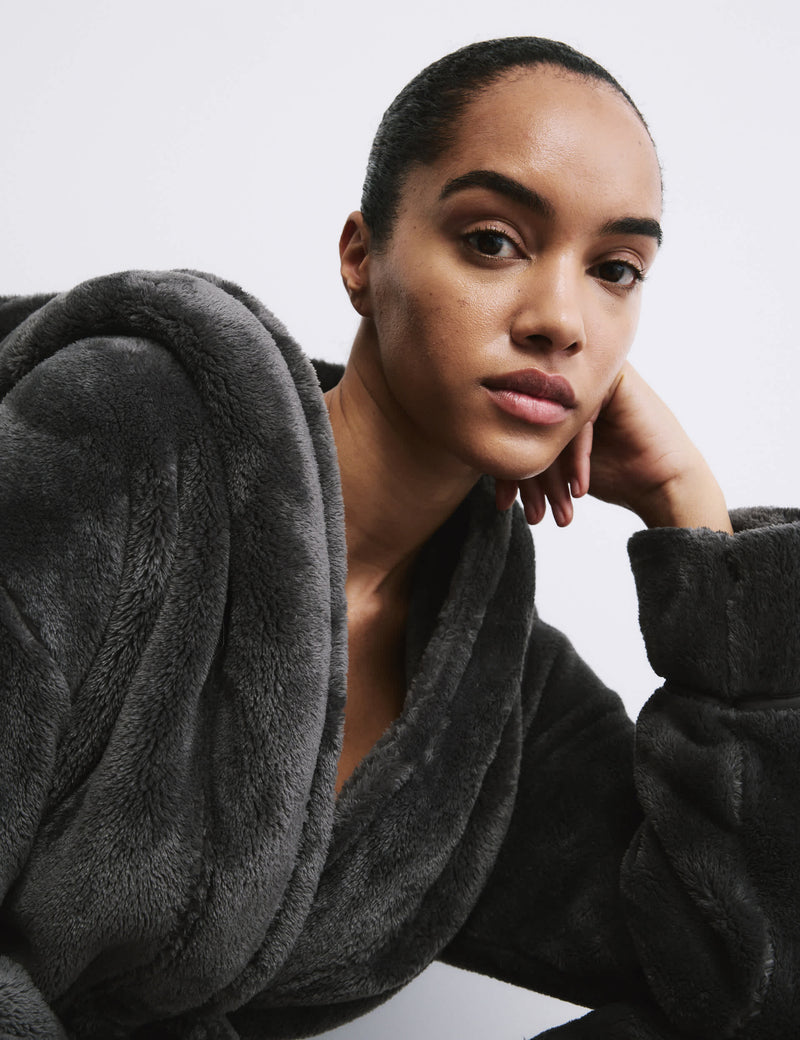 Rosie fleece hooded dressing gown - British product
