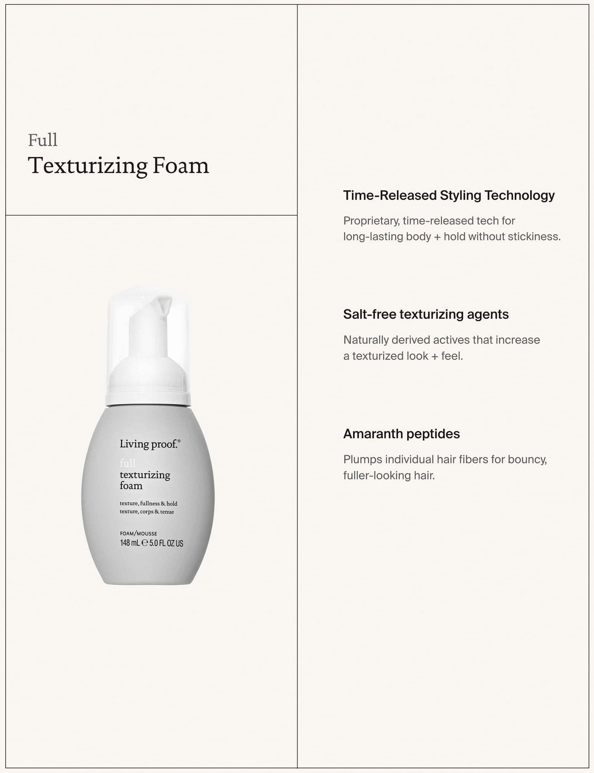 Living Proof Full Texturizing Foam 148ml - British product