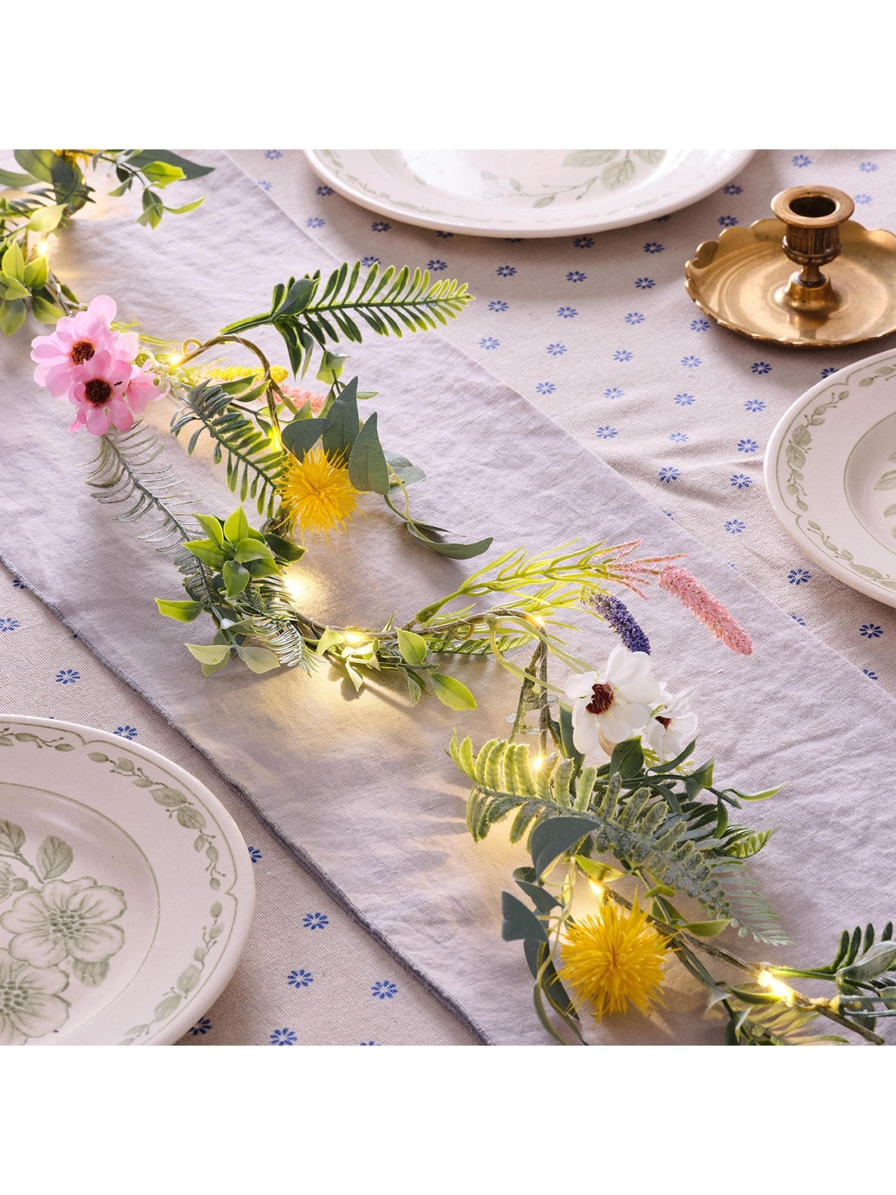 Lights4fun pre lit spring flower garland 1.5m, UK version