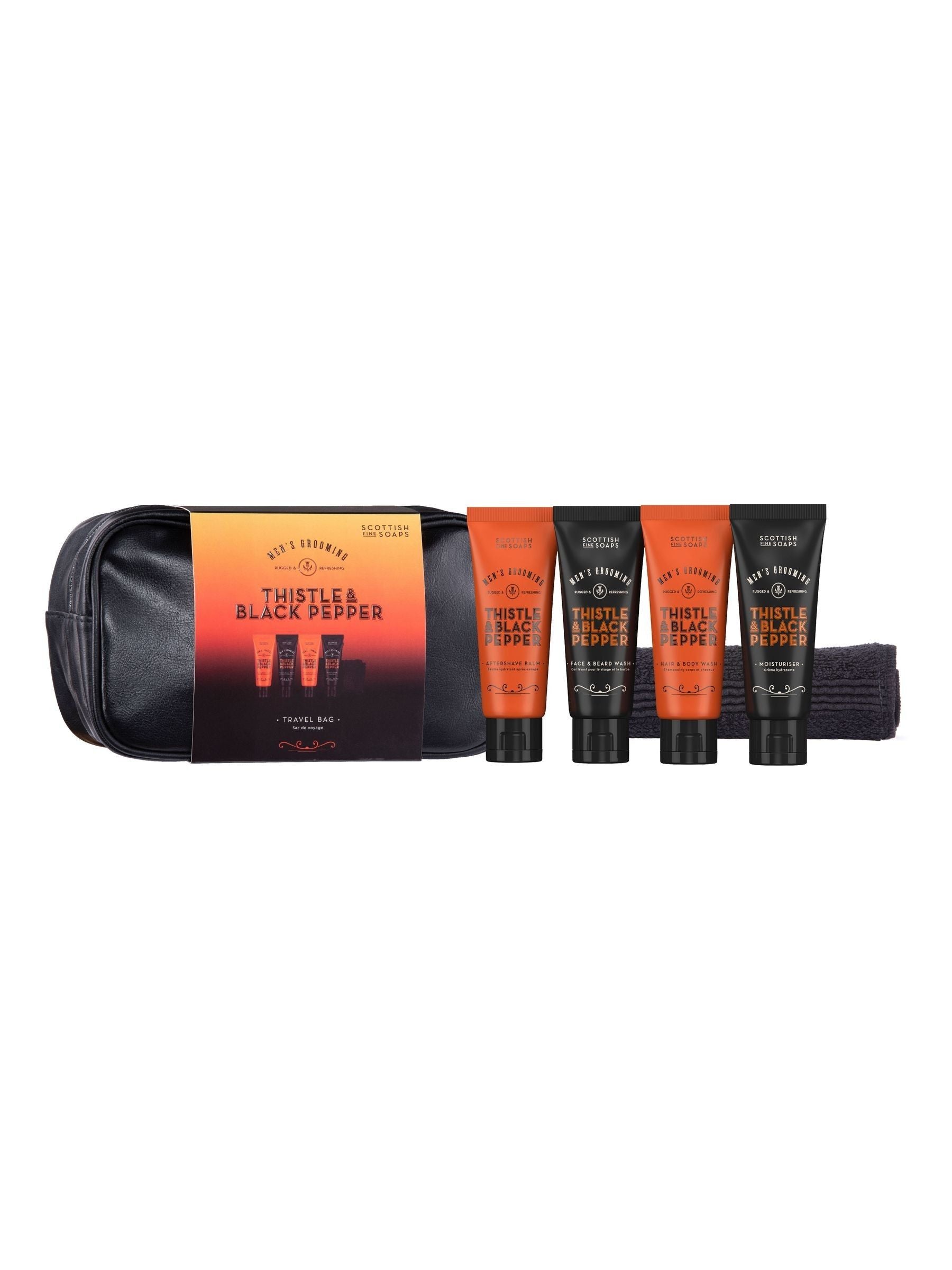Scottish Fine Soaps Thistle Black Pepper Travel Set (British brand)
