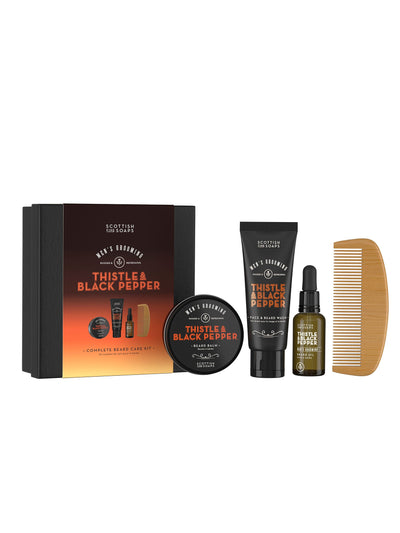 Scottish Fine Soaps Thistle & Black Pepper Complete Beard Care Kit