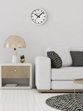 Mondaine white wall clock 25cm frame, imported from the UK