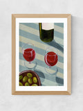 East End Prints Oak Blue Wine Time wall art print - British product