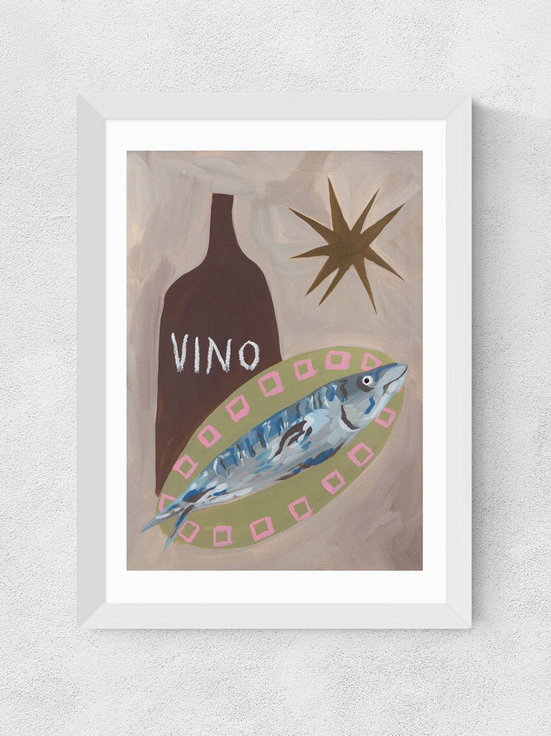 East End Prints white fish supper wall art print - British product