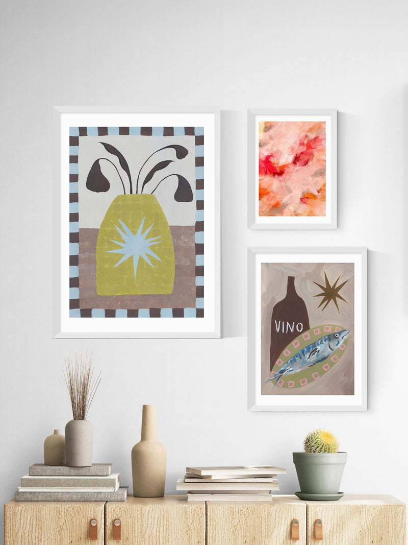 East End Prints white fish supper wall art print - British product