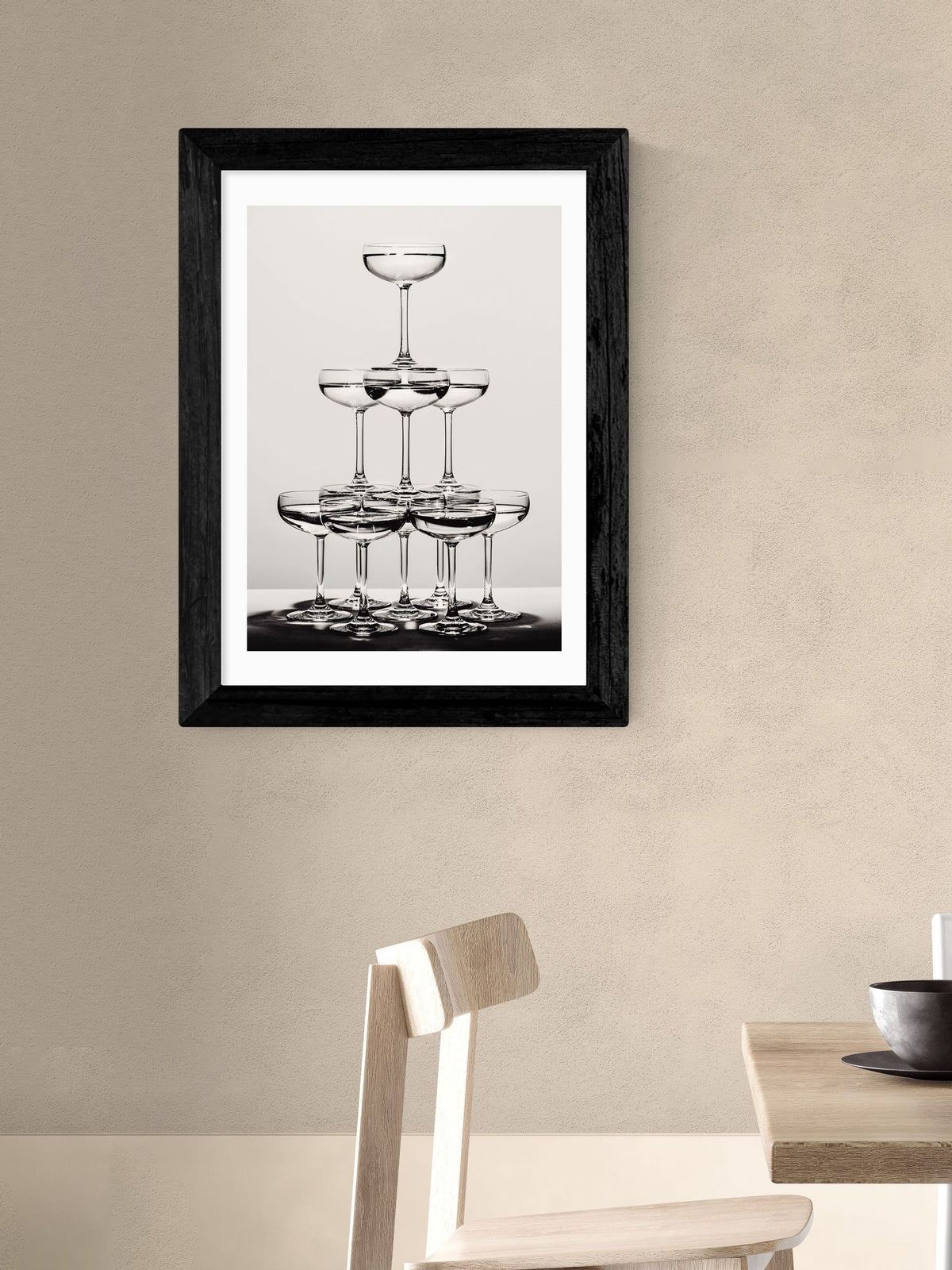 East End Prints Black Champagne Monochrome II wall art print - British product