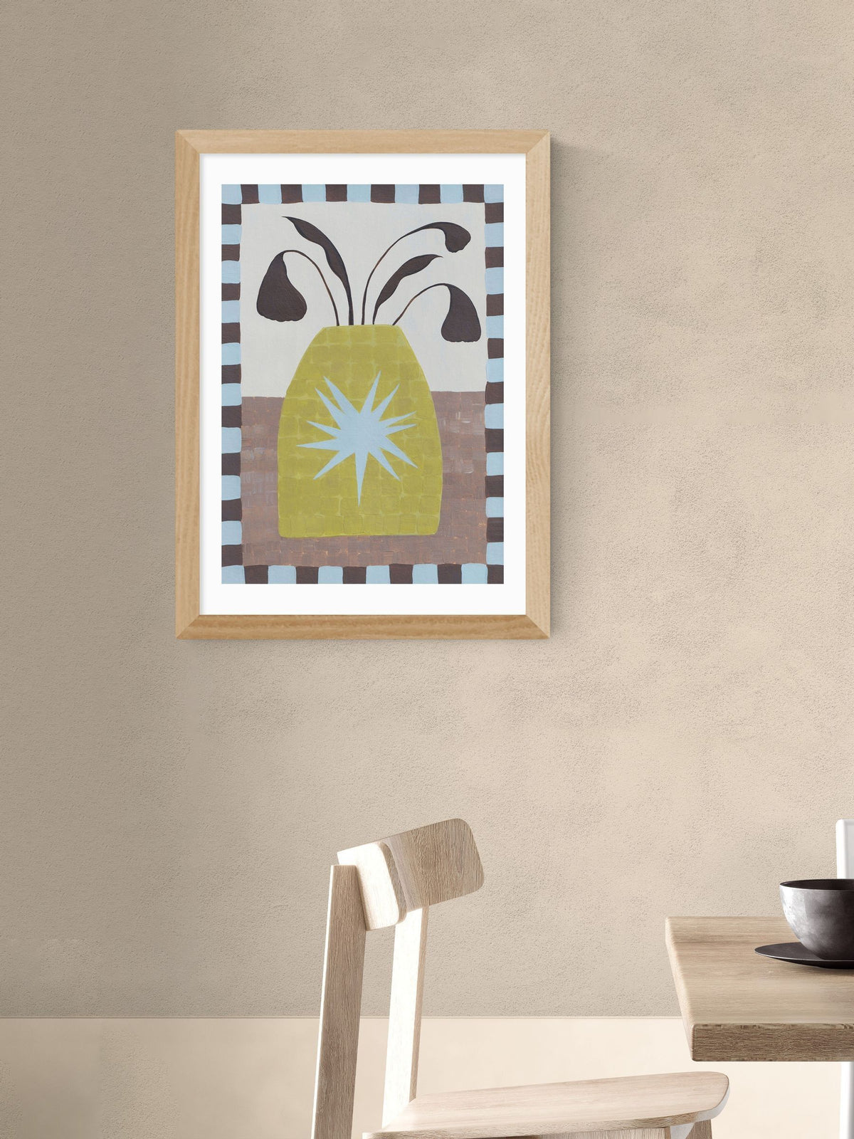 East End Prints oak star vase art print - British product