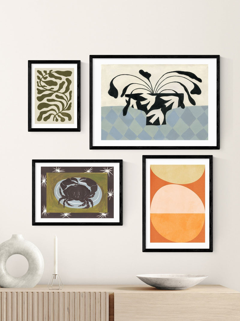 East End Prints Black Crab Cancer Star Sign Art Print - British product