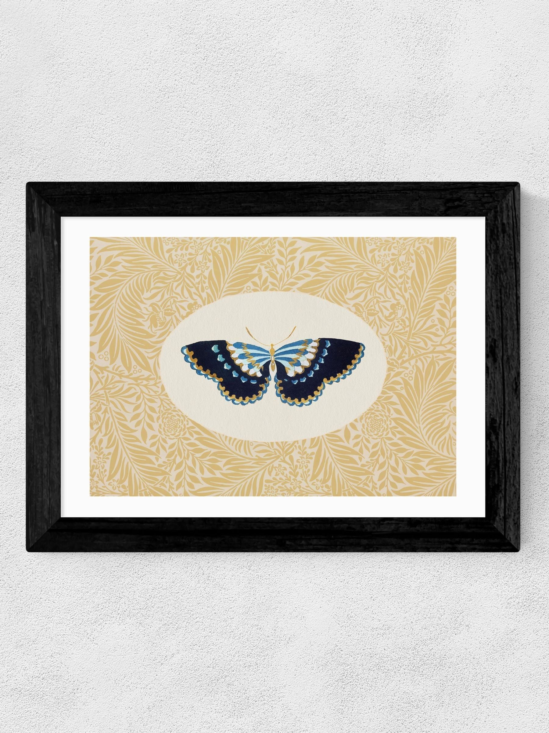 East End Prints Black Delicate Flutter Framed Art Print - British product