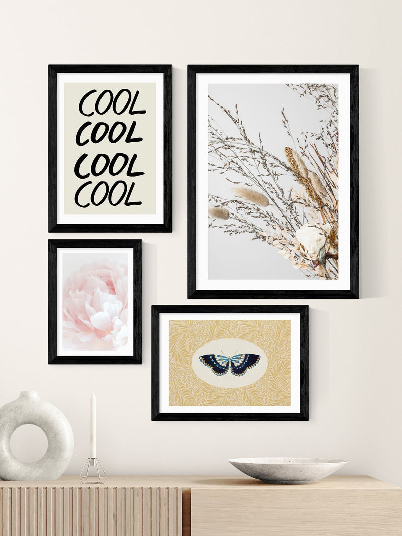 East End Prints Black Delicate Flutter Framed Art Print - British product