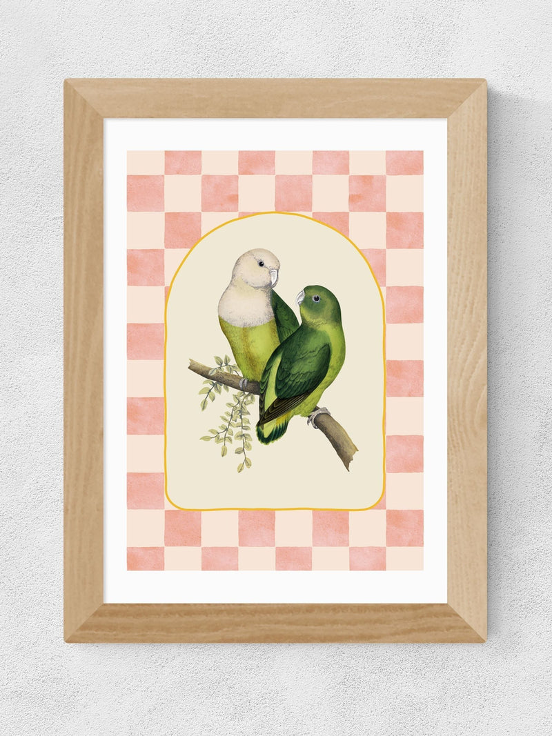 East End Prints Oak lovebirds wall art print - British product