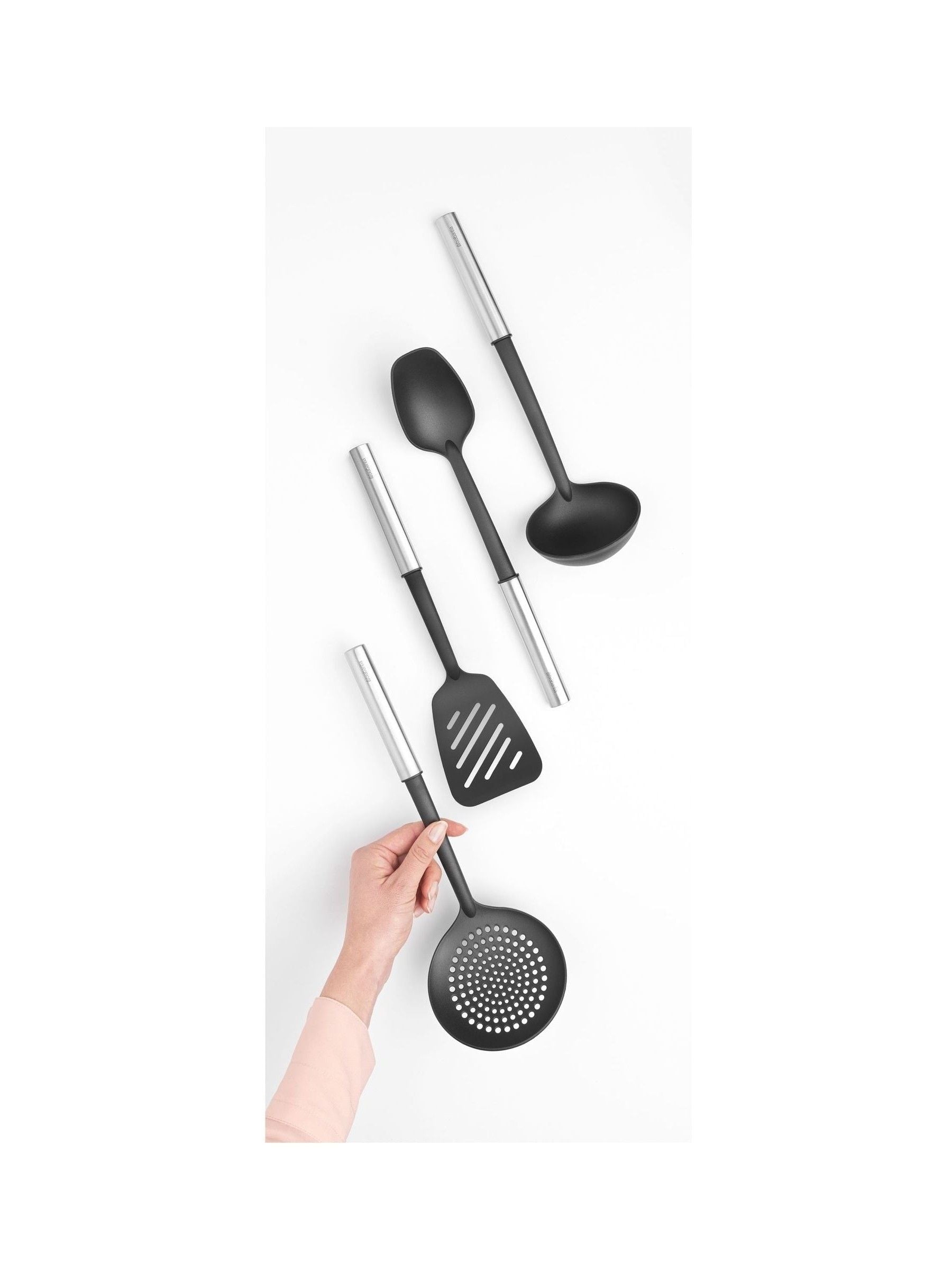 Brabantia Matt Steel Profile kitchen utensils set - British product