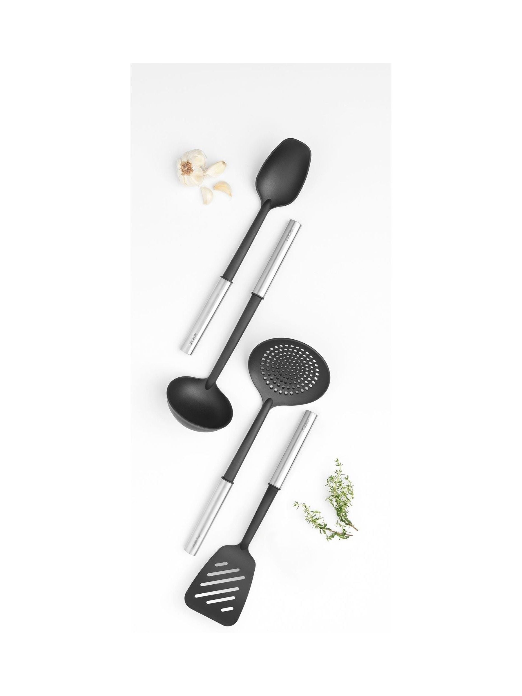 Brabantia Matt Steel Profile kitchen utensils set - British product