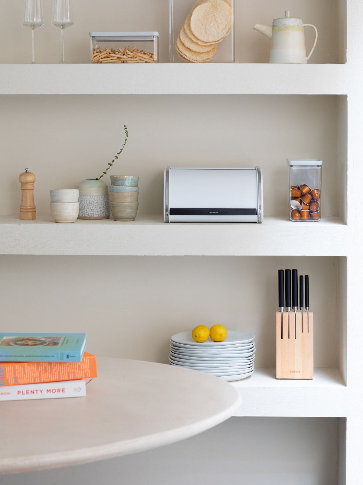 Brabantia white medium roll top bread bin - British product
