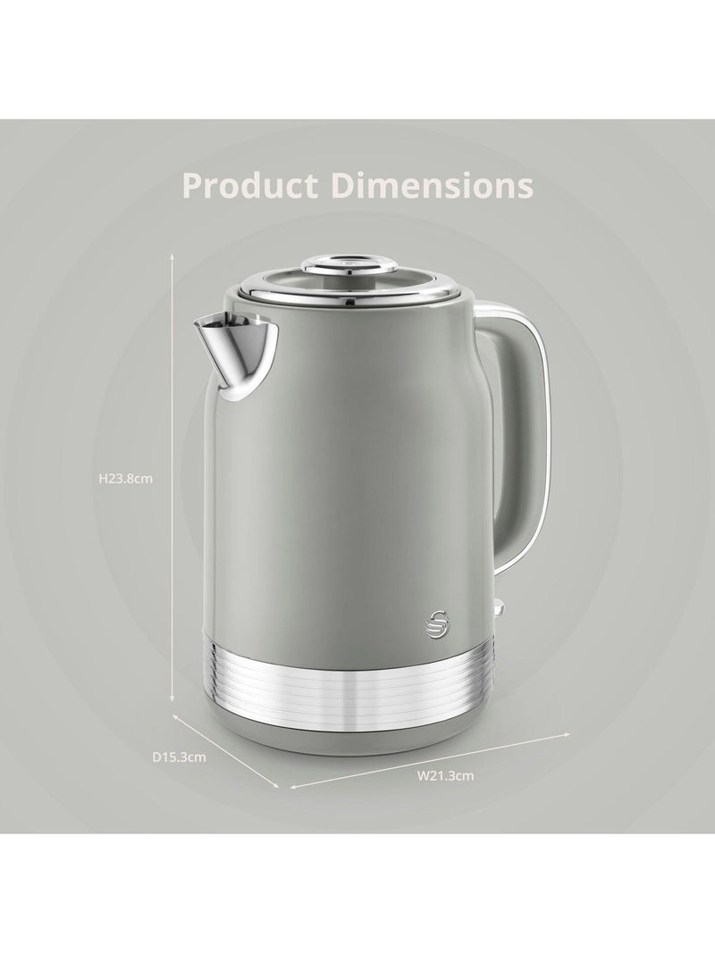 Swan Grey Retro Jug Kettle 1.7L (British brand)