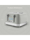 Swan Grey 1860W Retro 4 Slice Toaster