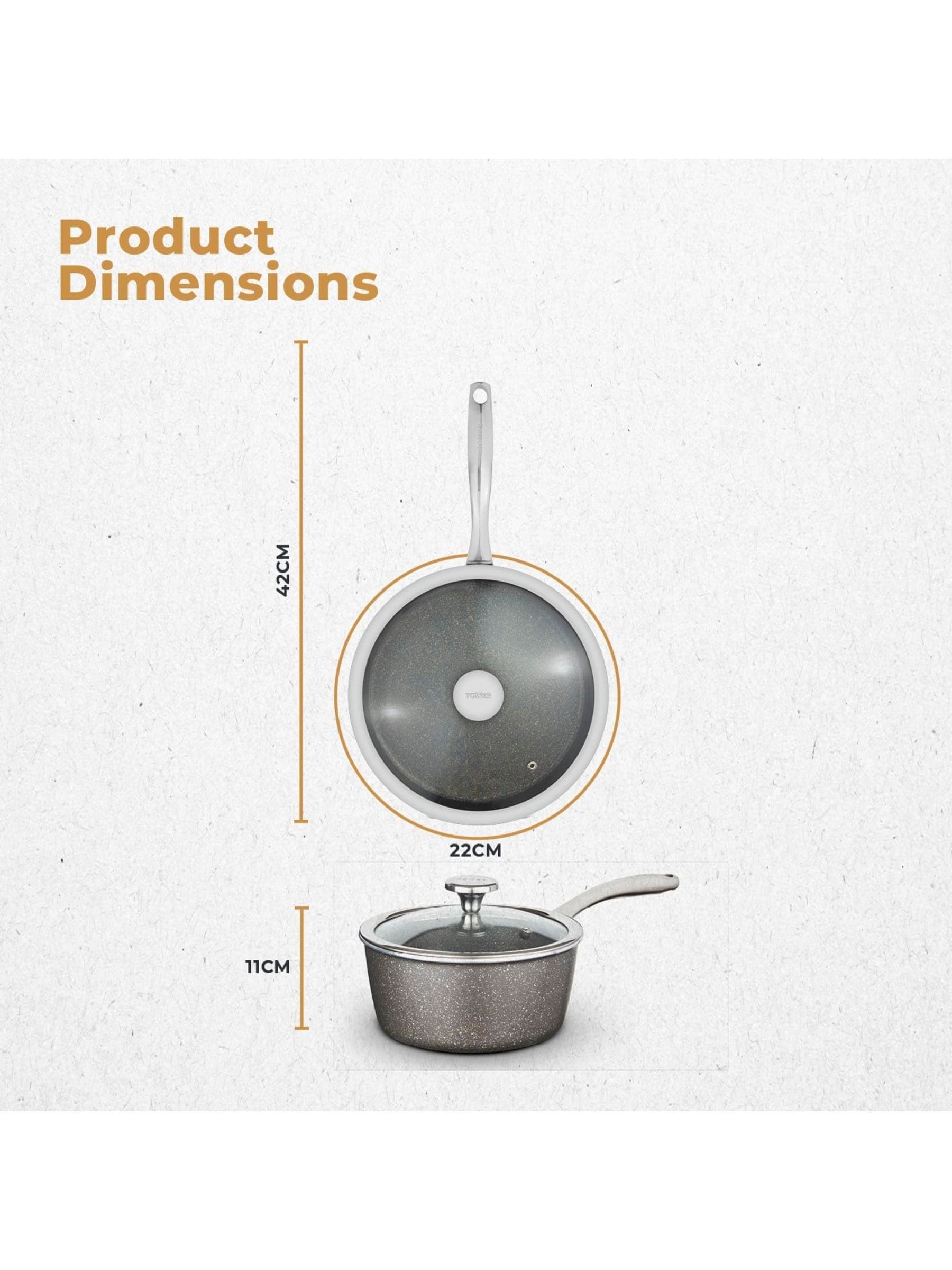 Tower Graphite Cerastone Pro 22cm saucepan (British brand)