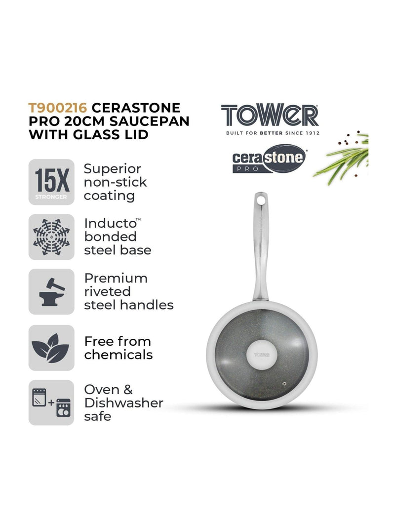 Tower Graphite Cerastone Pro saucepan 20cm (British brand)