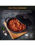 Tower Black 28cm Shallow Casserole Dish with Aluminium Lid