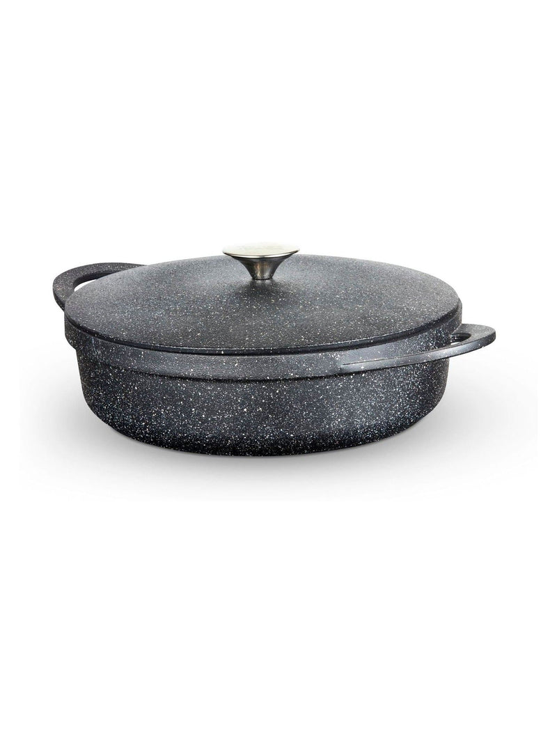 Tower Black 28cm Shallow Casserole Dish with Aluminium Lid