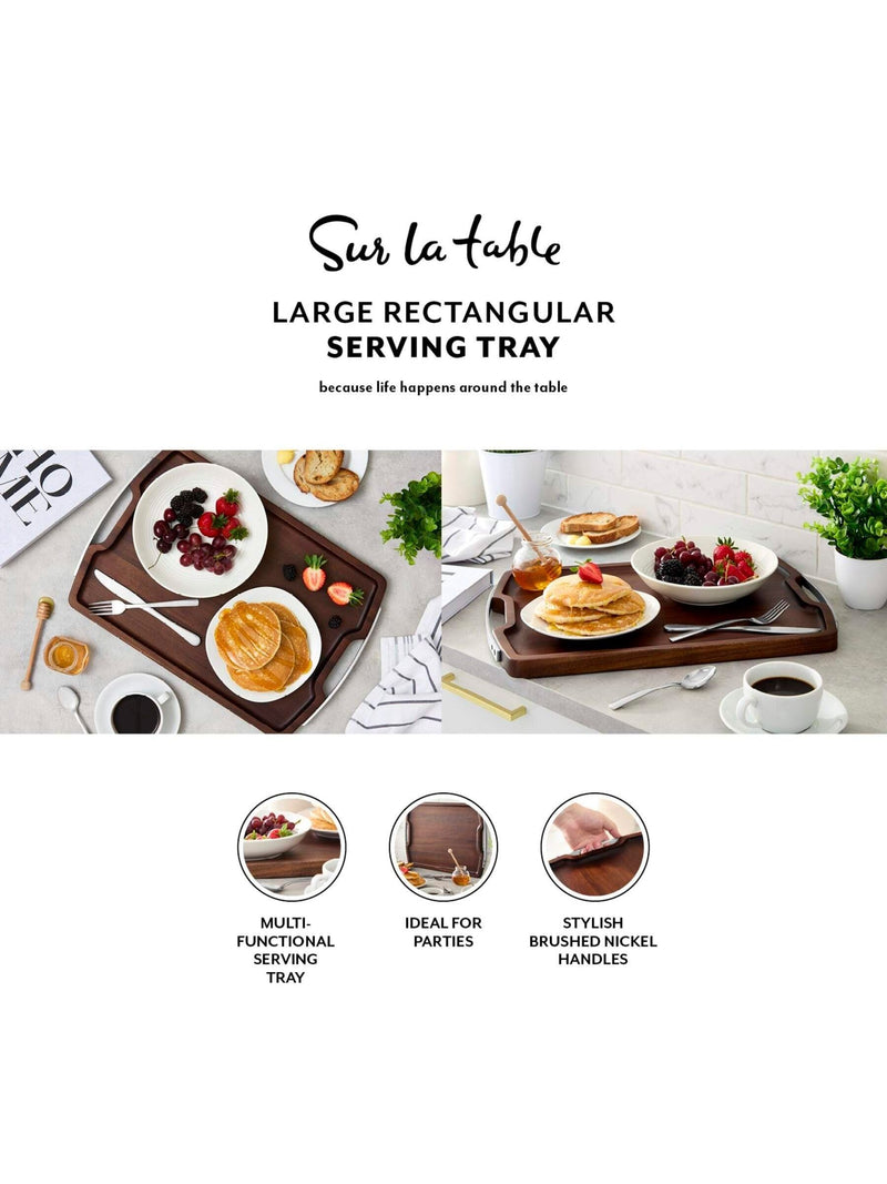 Sur La Table Walnut Rectangular Serving Tray