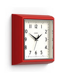 Jones Clocks Red A Retro Square Wall Clock, UK version