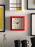 Jones Clocks Red A Retro Square Wall Clock, UK version