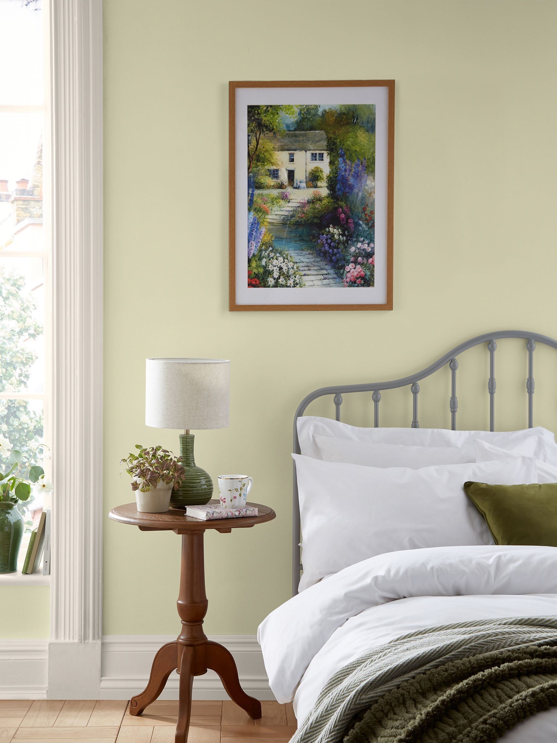 Laura Ashley Blue Cottage Flowers large wall art frame, UK version
