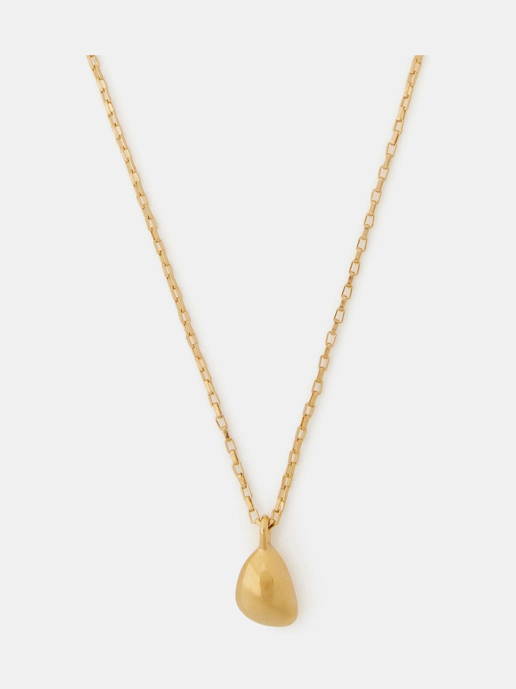 Accessorize gold tone stainless steel molten nugget pendant necklace - British product