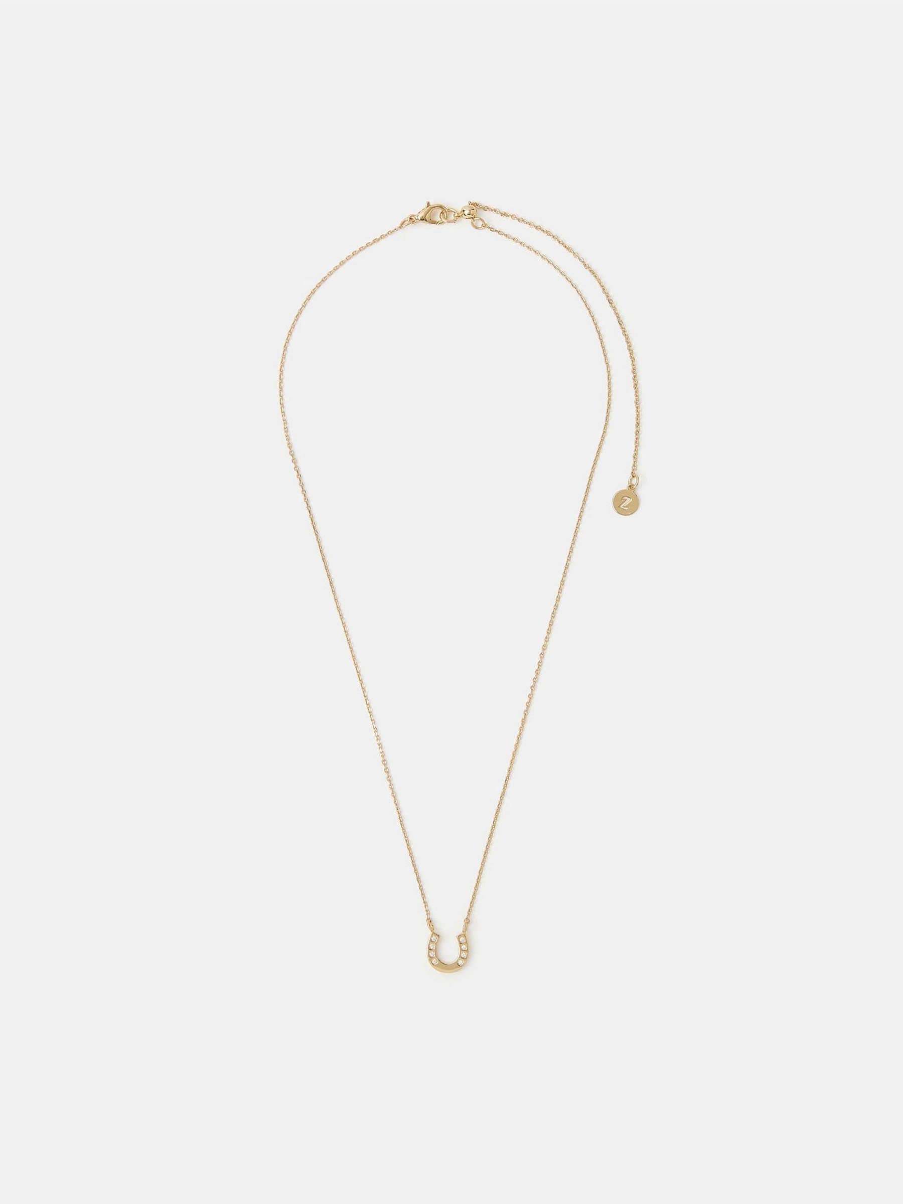 Accessorize Gold Tone 14ct Plated Horseshoe Pendant Necklace