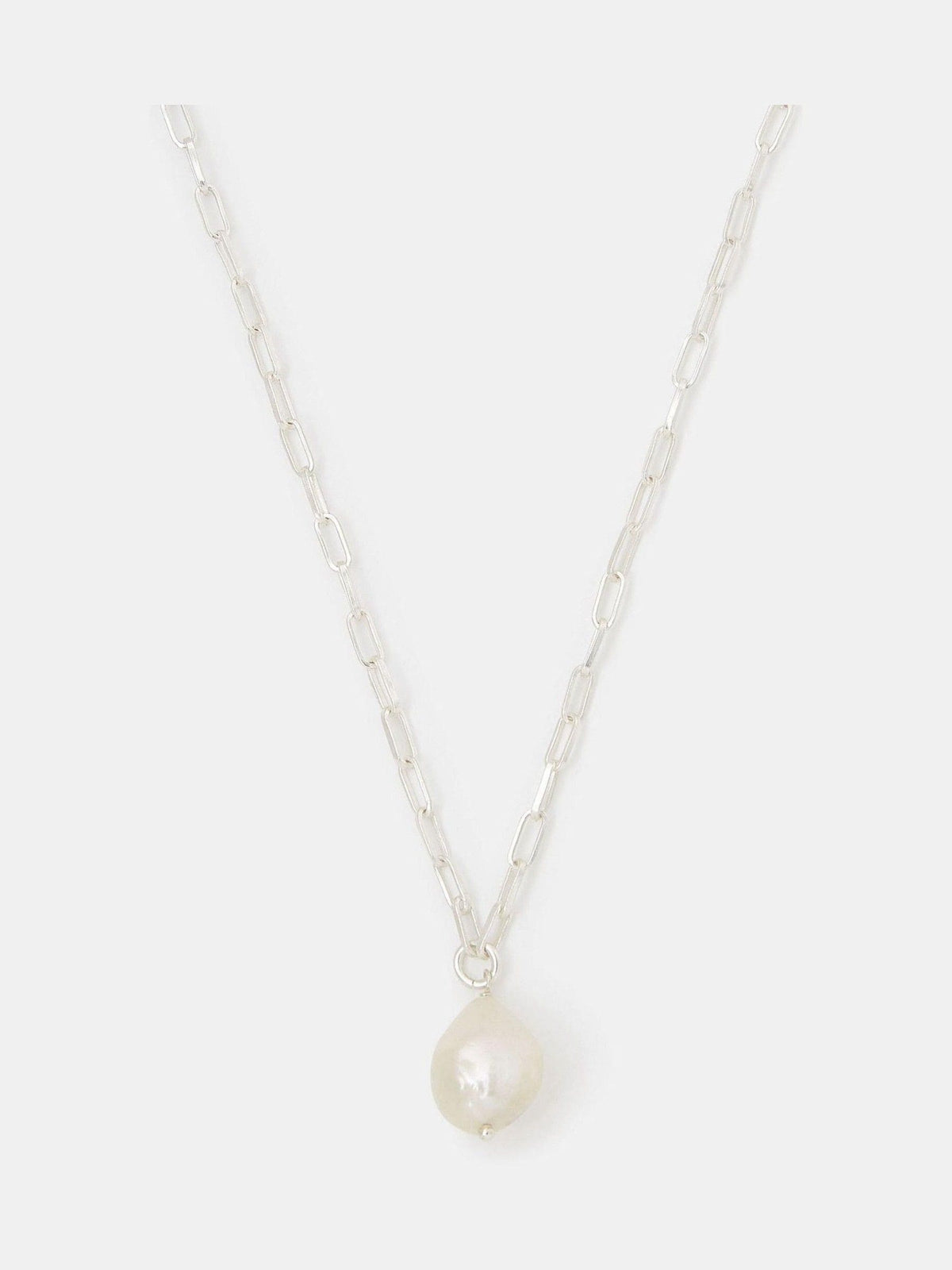 Sterling Silver Pearl Pendant Necklace with Adjustable Lobster Clasp