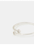Adjustable Sterling Silver Ring with Diamanté Detail