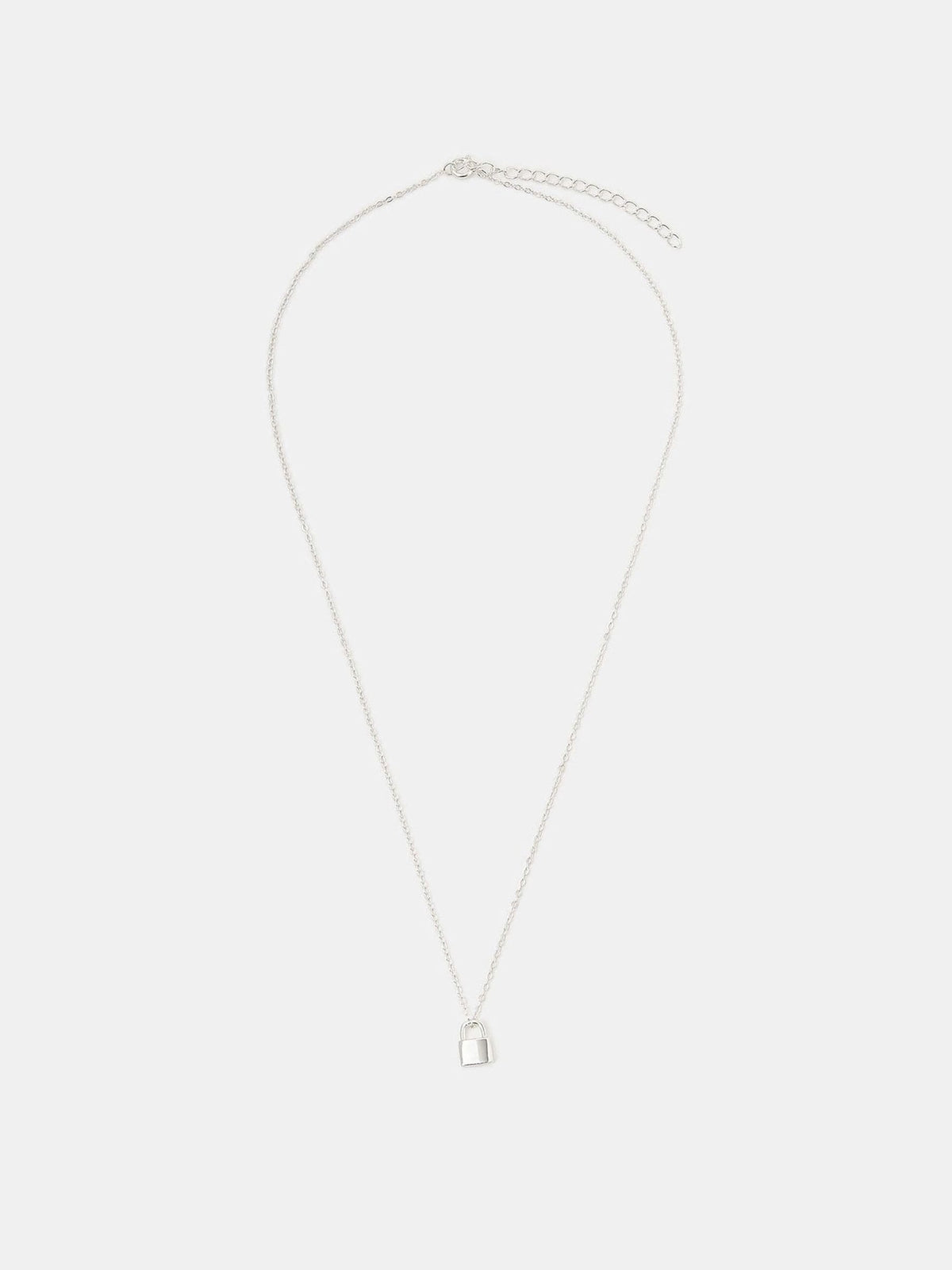 Accessorize 925 Sterling Silver Lock Pendant Necklace