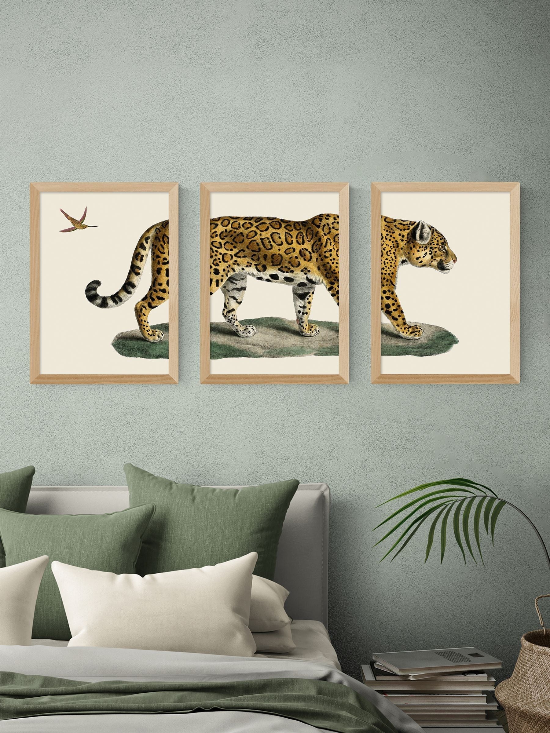 East End Prints oak jaguar wall art prints set - British product