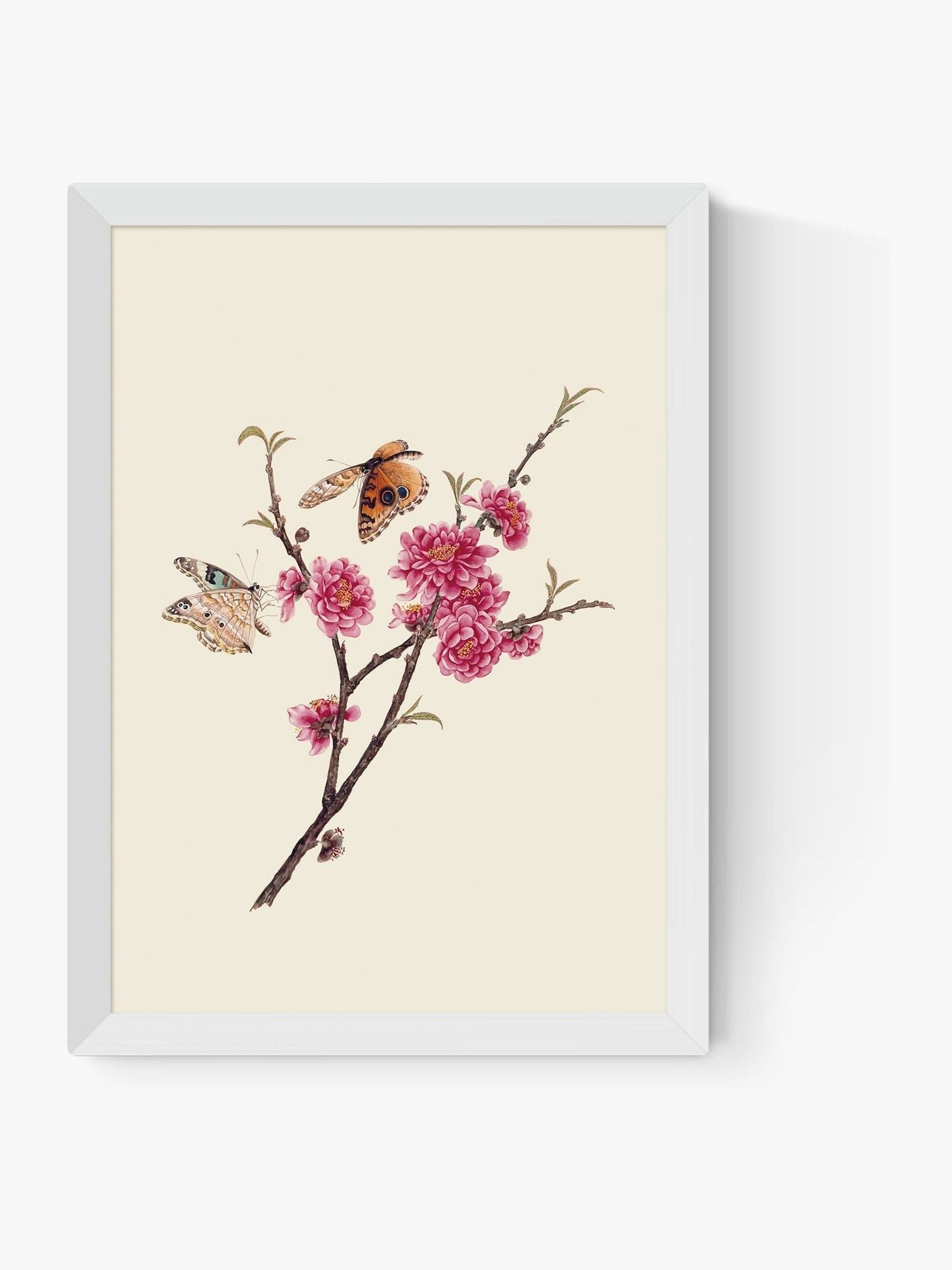 East End Prints white flower and butterflies art print - British product