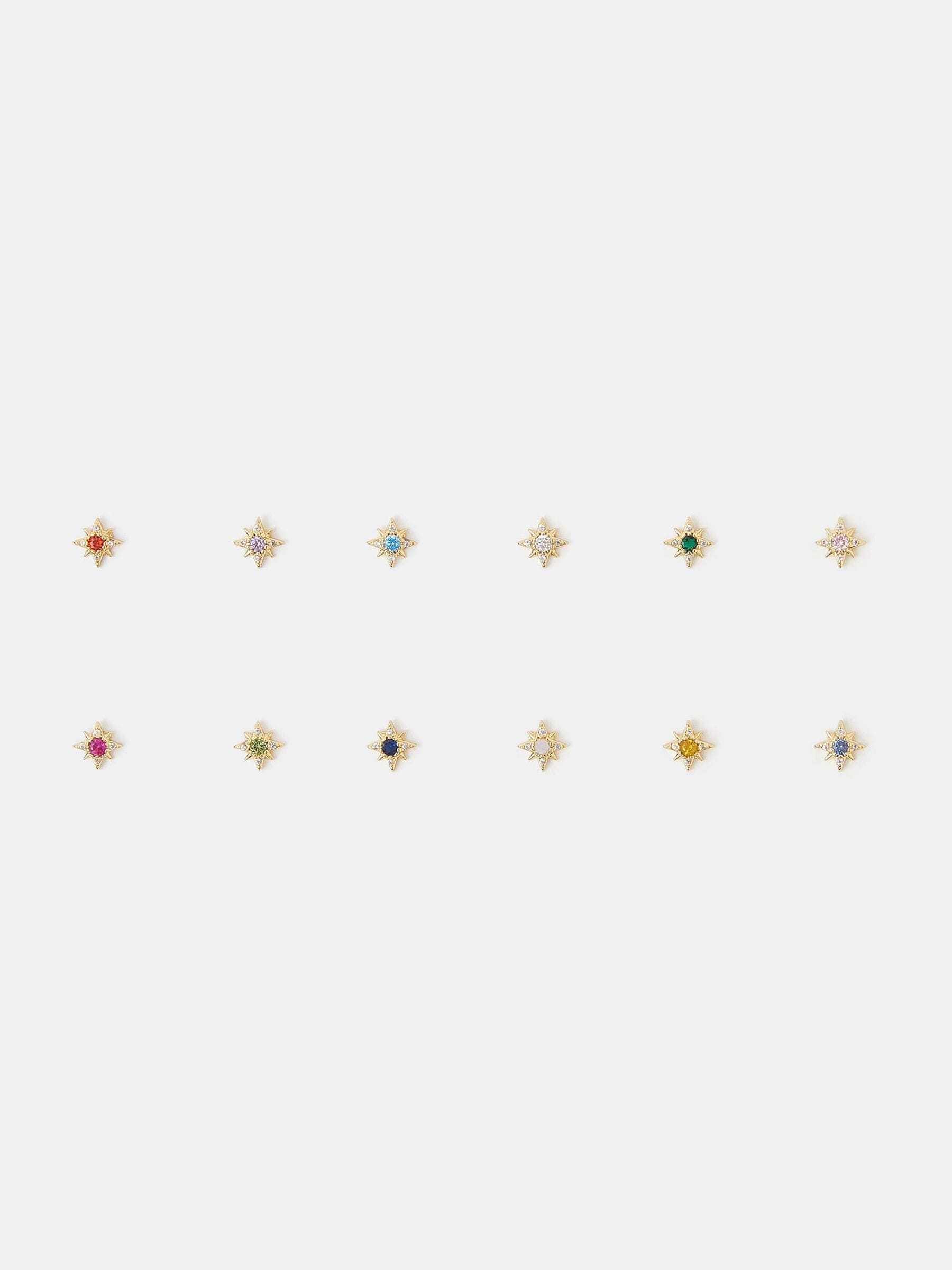 Accessorize celestial earrings with birthstones - British product